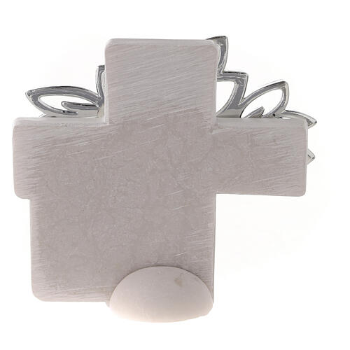 Cross with silver Tree of Life, resin Communion favour, 3x3 in 4