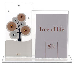 Glass picture frame with Tree of Life, 3.5x2.5 in