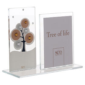 Glass picture frame with Tree of Life, 3.5x2.5 in