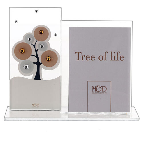 Glass picture frame with Tree of Life, 3.5x2.5 in 1
