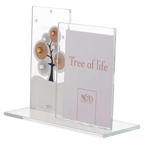 Glass picture frame with Tree of Life, 3.5x2.5 in 3