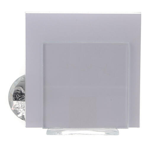 Glass picture frame with sun and Virgin with Child 4x4 in 4