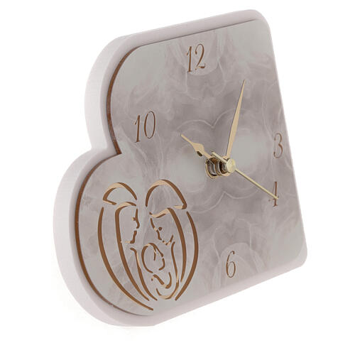 Horloge Sainte Famille résine 15 cm 3