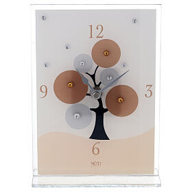 Glass clock with Tree of Life 8x5.5 in