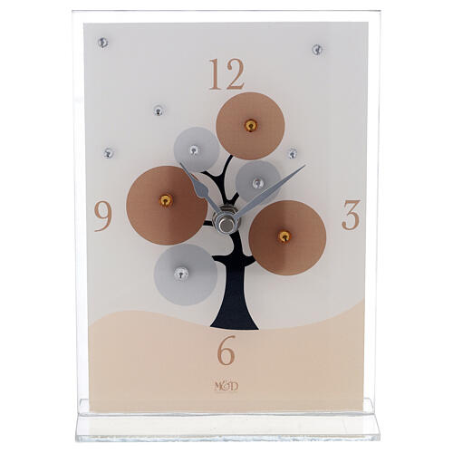 Glass clock with Tree of Life 8x5.5 in 1