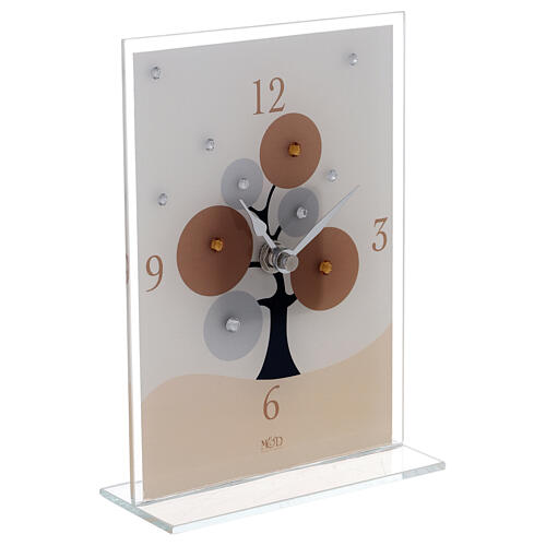 Glass clock with Tree of Life 8x5.5 in 3