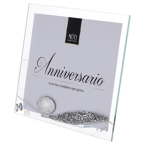 Portafoto vetro anniversario 25 anni 20x25 cm  2