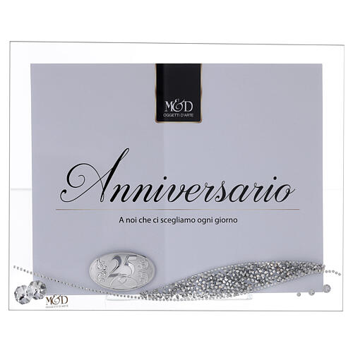 25 years anniversary photo frame in glass 20x25 cm 1