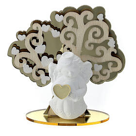 Profumatore albero vita angelo legno 8 cm bomboniera Battesimo
