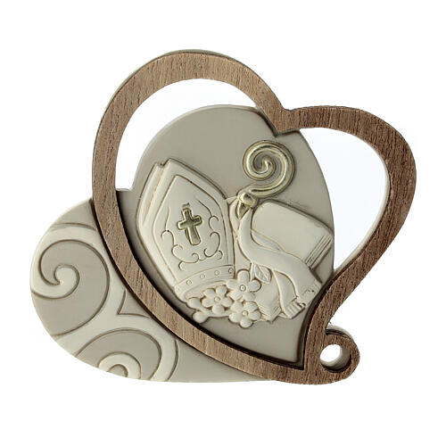 Heart-shaped favour with Confirmation symbols, 3 in 1