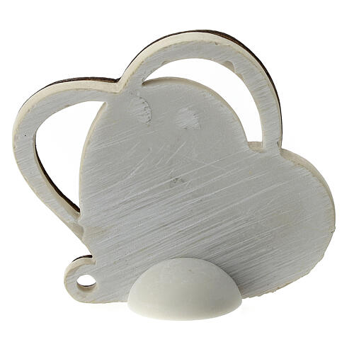Heart-shaped favour with Communion symbols, 3 in 4