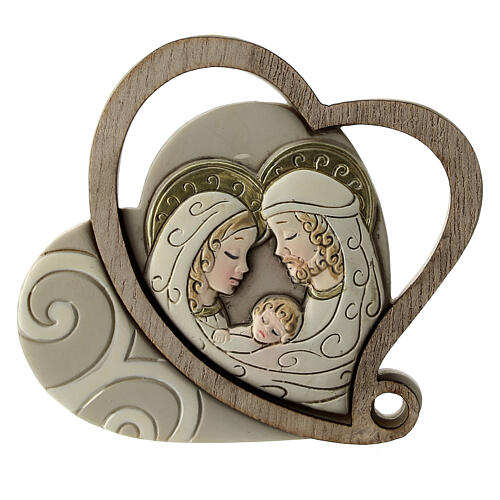 Heart-shaped favour with Holy Family, Wedding, 3 in 1