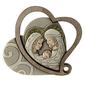 Icona Matrimonio Sacra Famigli cuore marmo 7 cm