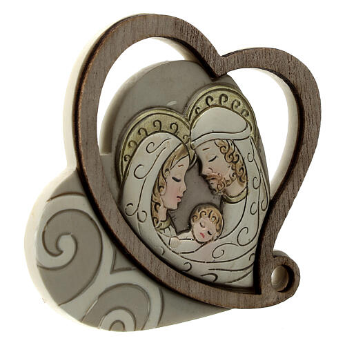 Icona Matrimonio Sacra Famigli cuore marmo 7 cm 3