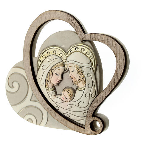 Wedding favor Holy Family icon marble heart 7 cm 2
