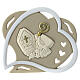 Heart-shaped favour with Confirmation symbols, white and taupe, 4 in s1