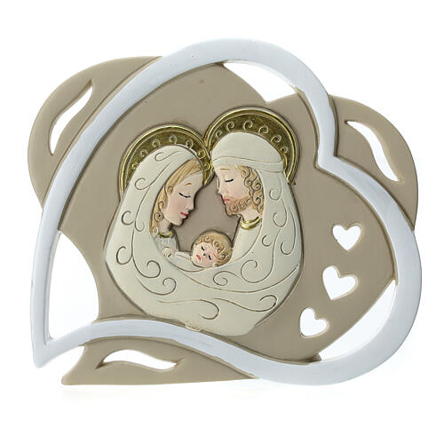 Icona cuore Sacra Famiglia bomboniera 10 cm Matrimonio 1