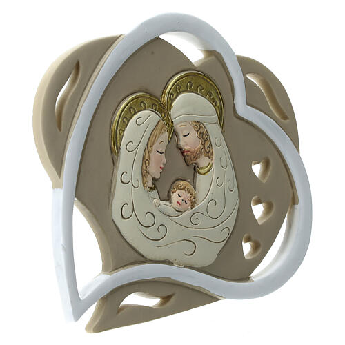 Lembrancinha de mesa casamento coração Sagrada Família 10 cm 3