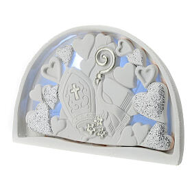 Lighted Confirmation favor with hearts and symbols 8 cm