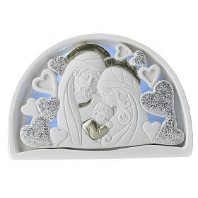 Bomboniera Matrimonio marmo Sacra Famiglia illuminata 8 cm