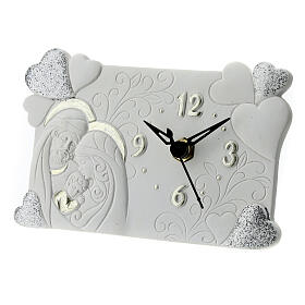Wedding favour, standing clock with Holy Family, 3.5 in