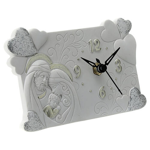 Wedding favour, standing clock with Holy Family, 3.5 in 3