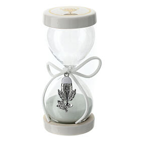 White hourglass with chalice, Communion favour, 4 in