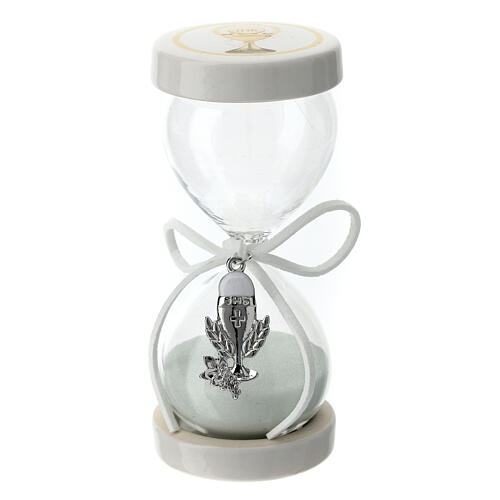 Hourglass favor for Communion white chalice 10 cm 1