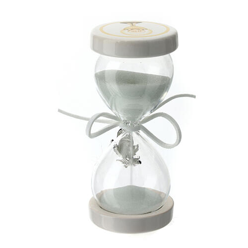 Hourglass favor for Communion white chalice 10 cm 2