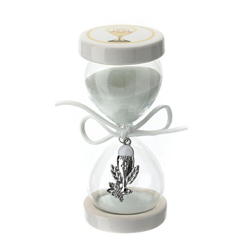 Hourglass favor for Communion white chalice 10 cm 3