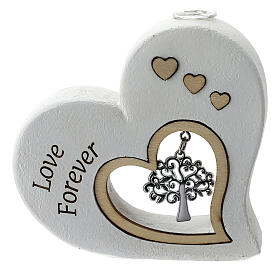 Heart-shaped air freshener, wood, wedding favour, 4 in