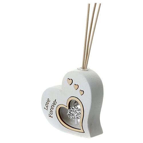 Heart-shaped air freshener, wood, wedding favour, 4 in 3