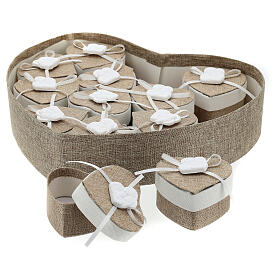 Porta confetti Matrimonio Sacra famiglia cuore stoffa 22 cm