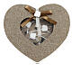 Pudełko serce tkanina 22 cm zestaw 12 pojemników na cukierki weselne, dek. Święta Rodzina s1