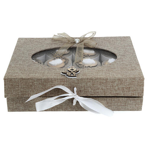 Box for First Communion favours, 12 pieces, fabric, 8 in 5