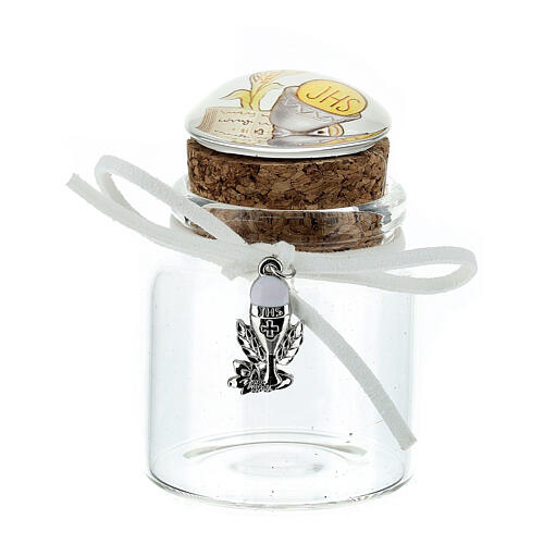 Glass jar, First Communion favour, 2.5x1.5x1.5 in 1