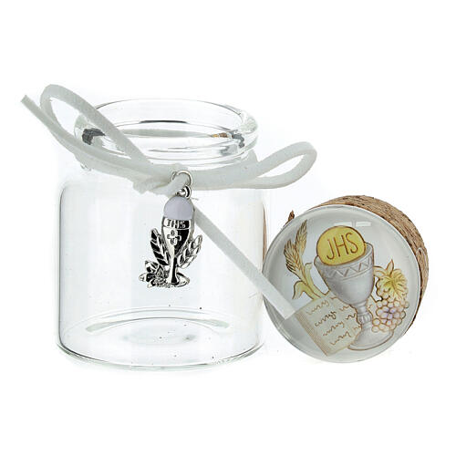 Glass jar, First Communion favour, 2.5x1.5x1.5 in 2