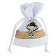 Fabric bag for Communion favours, chalice and JHS, 5x4 in s2