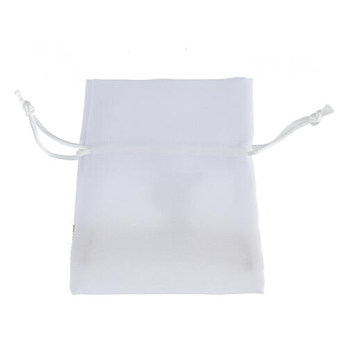 Geschenksäckchen mit Ziehband, Weiß, Firmung, 12x10 cm 3