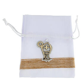 Fabric bag for Confirmation favours, mitre and crozier, 5x4 in