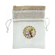 Geschenksäckchen mit Ziehband, Weiß, Netzmuster, Firmung, 12x9 cm s1