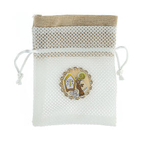 Net bag for Confirmation favours, mitre and crozier, 5x3.5 in