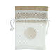 Geschenksäckchen mit Ziehband, Weiß, Netzmuster, Erstkommunion, 12x9 cm s3