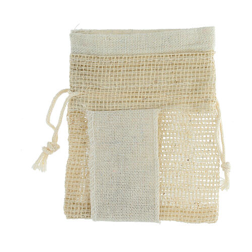 Beige net bag for First Communion, 4x3 in 3