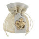 Beige net bag for Confirmation favours, mitre and crozier, 4x3 in s2