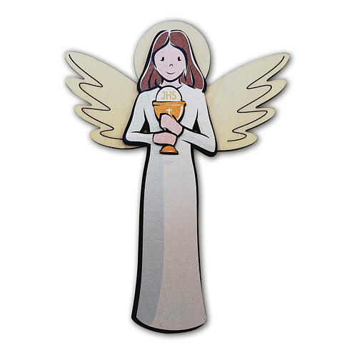 Wooden hanging favour, Angel of First Communion 3