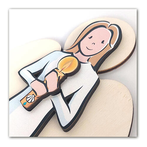 Wooden hanging favour, Angel of Baptism 2