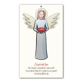 Wedding favor Angel of the bride and groom with wooden rings