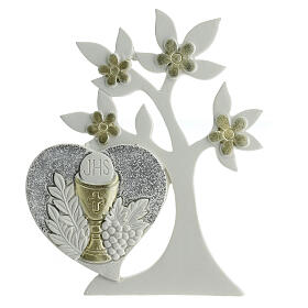 Tree-shaped favour with heart and chalice 5x4 in