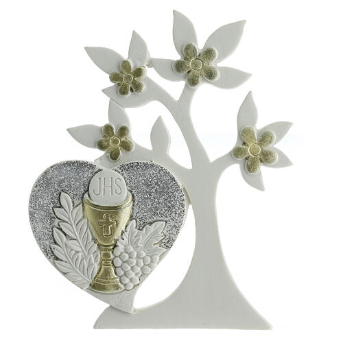 Tree-shaped favour with heart and chalice 5x4 in 1